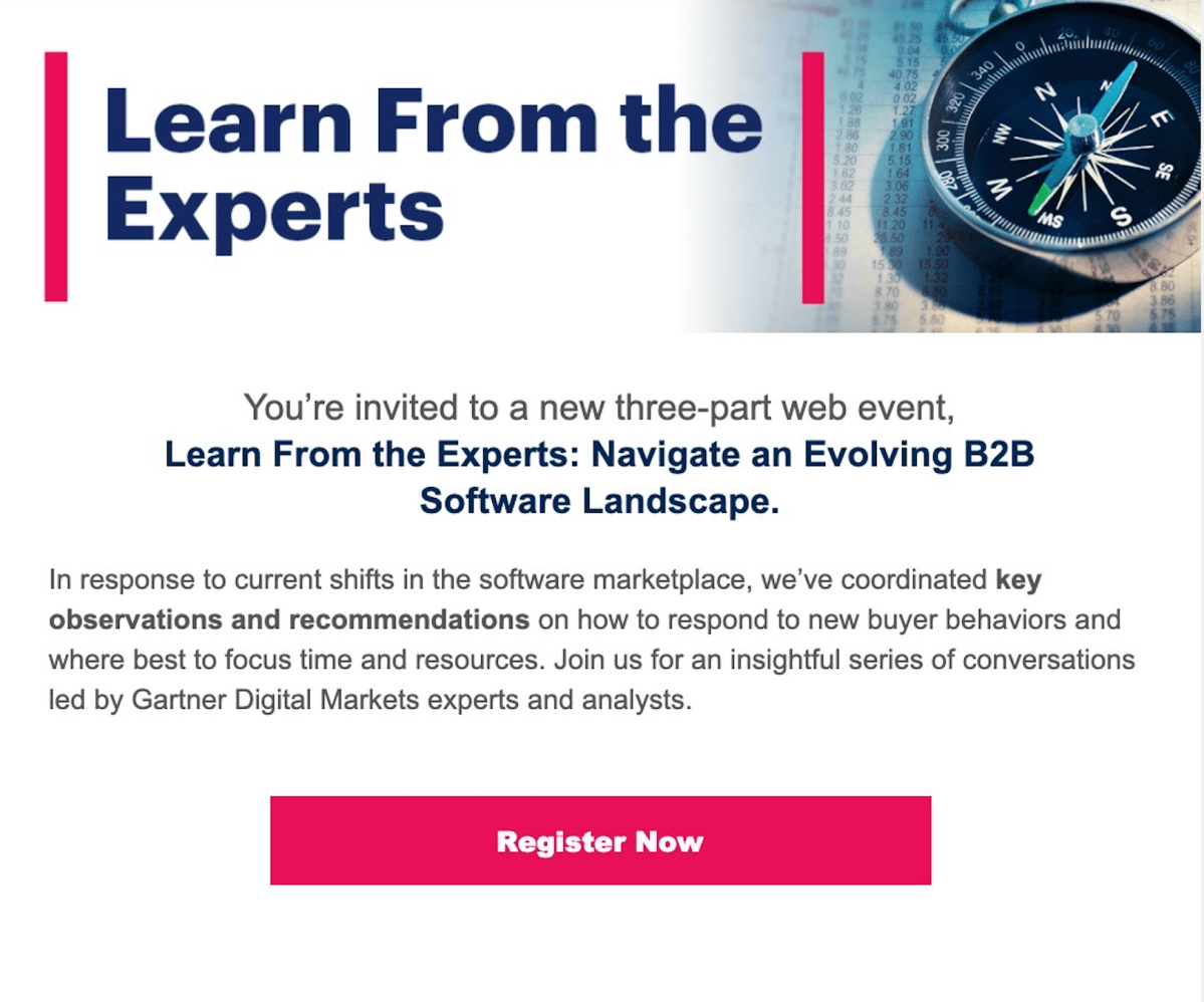 Webinar Email Invitation • Gartner Digital&nbsp;Markets